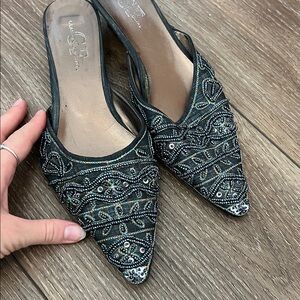 Black Beaded Women's kitten heal-any recommendations on how I could fix them up?